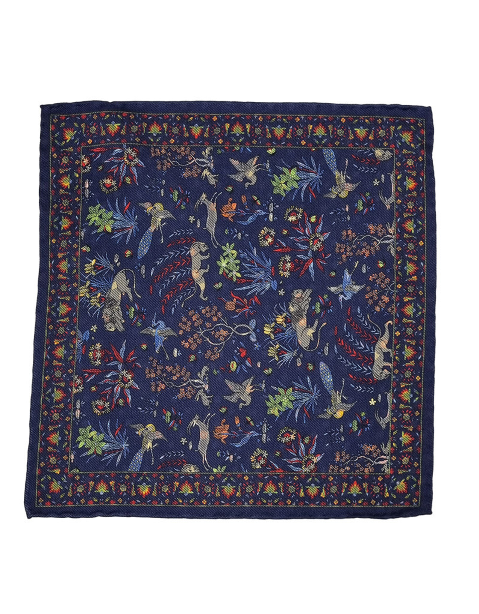 Calabrese Calabrese pocket square forest blue 8024018/001