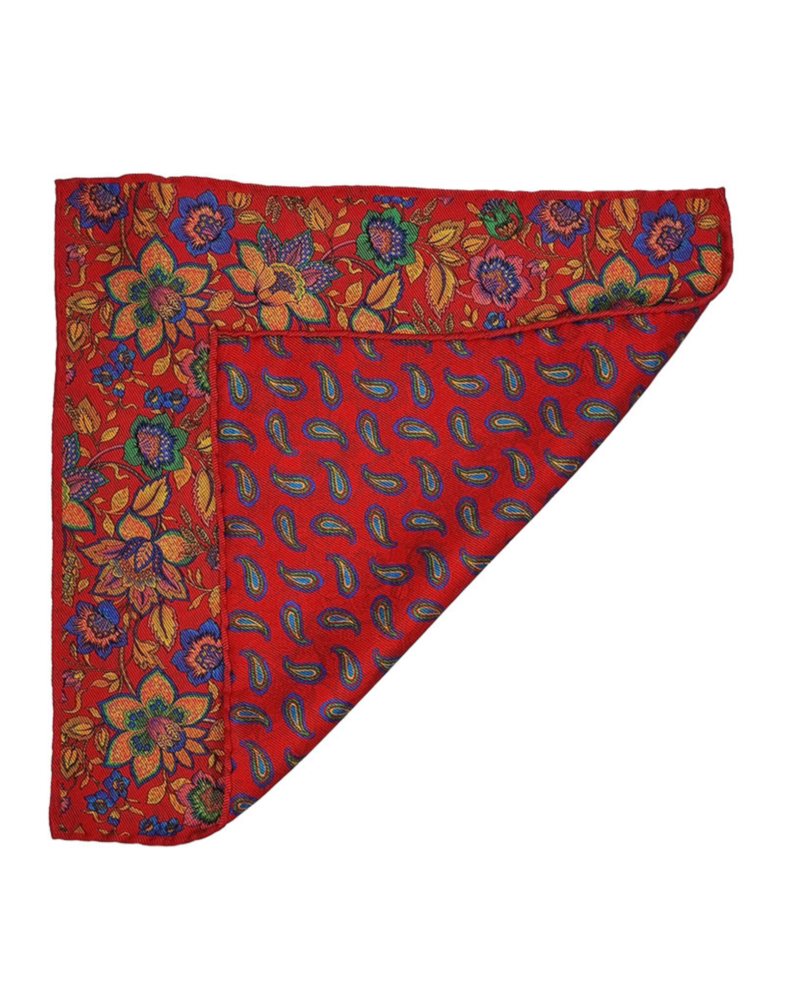 Calabrese Calabrese pocket square floral red 8024013/012