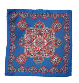 Calabrese Calabrese pocket square light blue - red