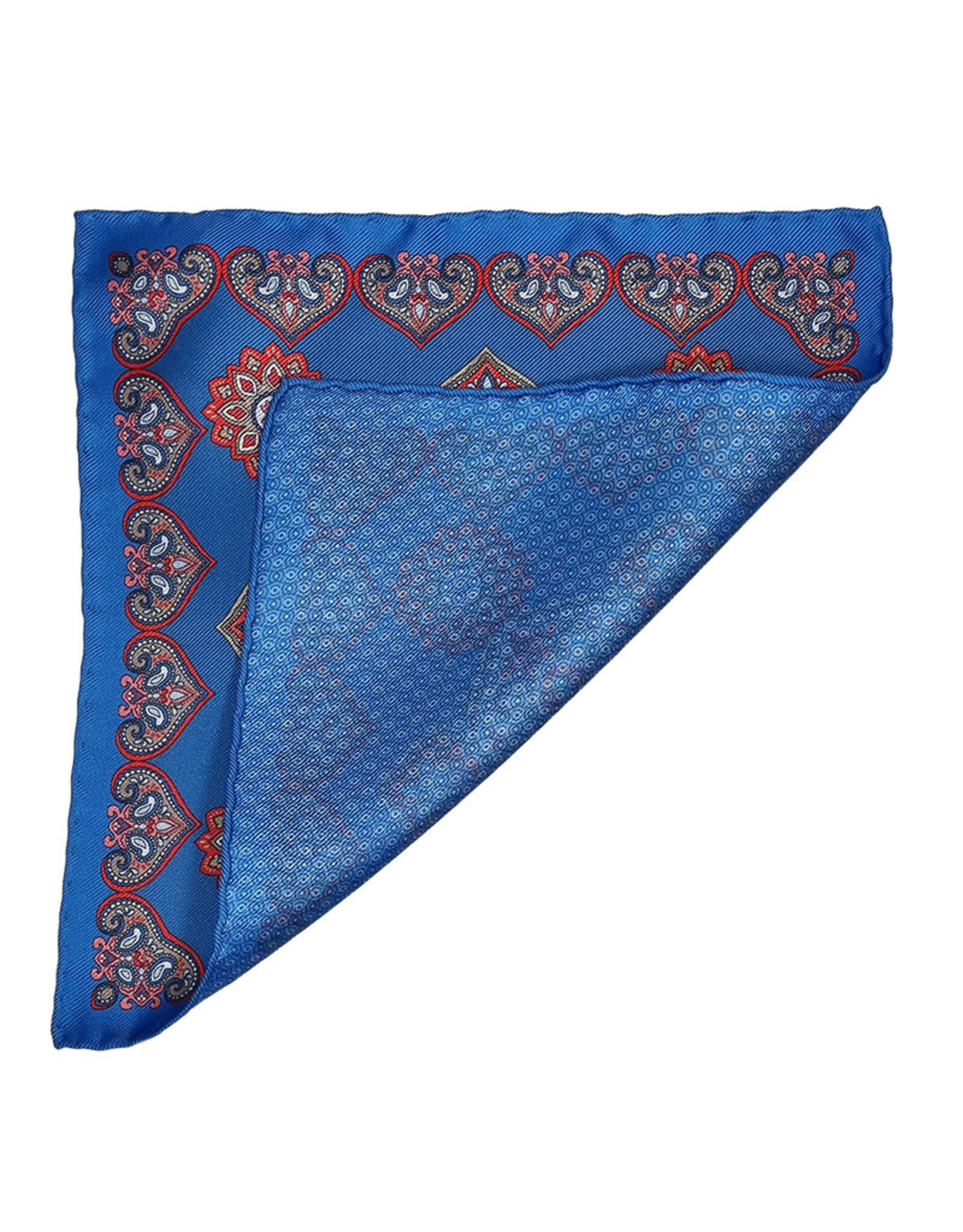 Calabrese Calabrese pocket square light blue - red 4724002/002