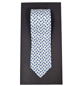 Calabrese Calabrese tie white - blue fantasy print