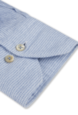 Stenströms Stenströms shirt light blue flannel houndstooth Slimline  774721-8881