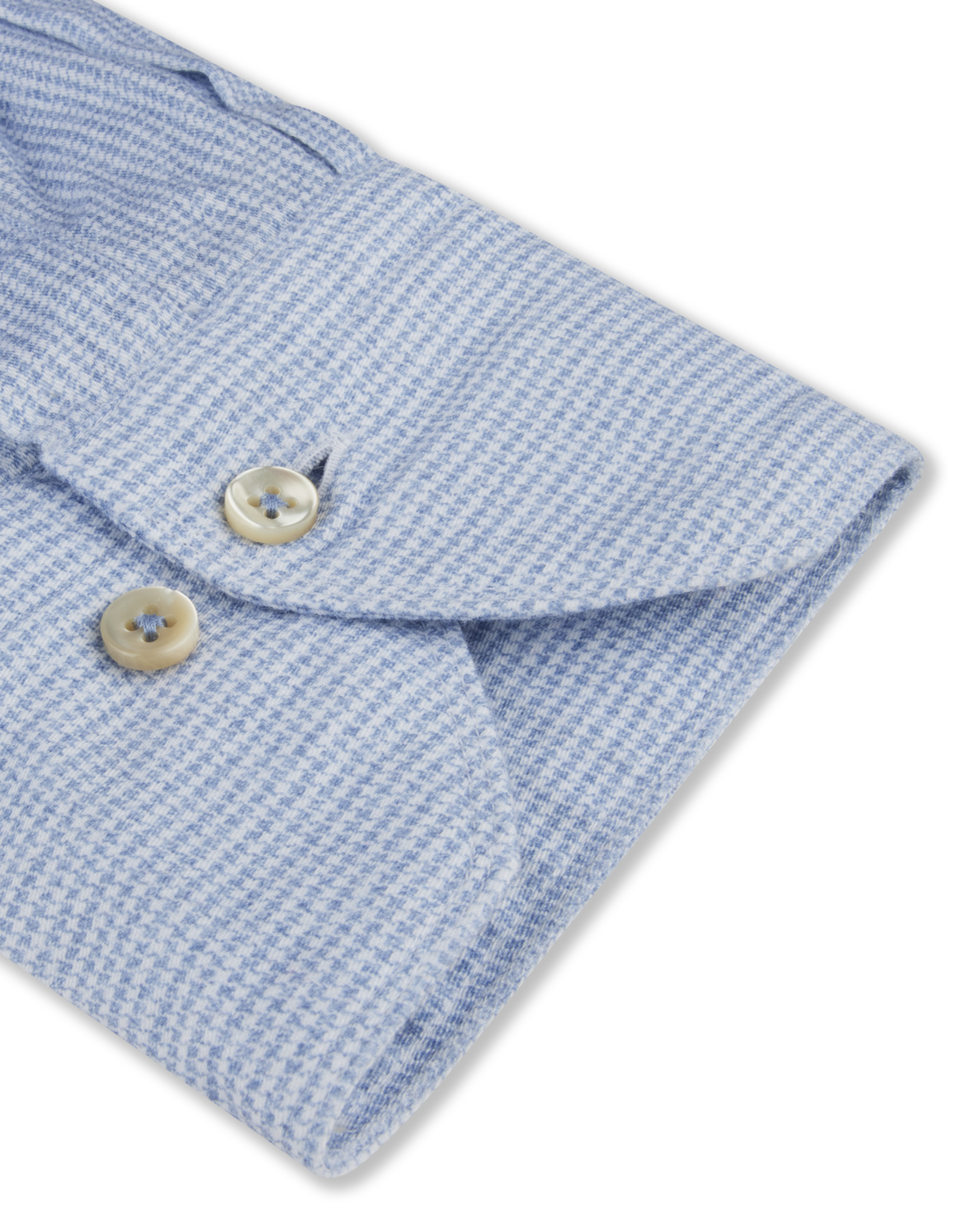 Stenströms Stenströms shirt light blue flannel houndstooth Slimline  774721-8881