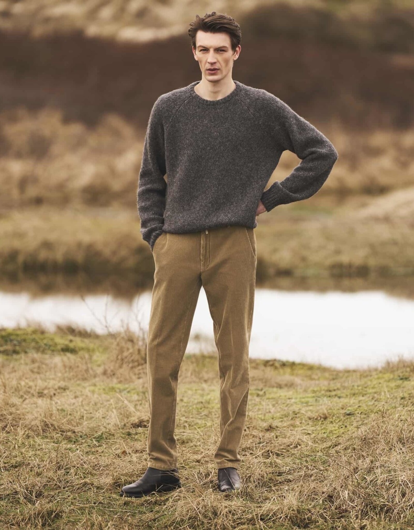 Meyer Exclusive Meyer Exclusive broek ribfluweel beige Bonn 8549/43
