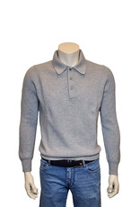 Gran Sasso Sandmore's polo long sleeves fisherman's rib grey 19679/061 M:57161