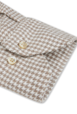 Stenströms Stenströms shirt flannel beige houndstooth Fitted body  612771-8862/213