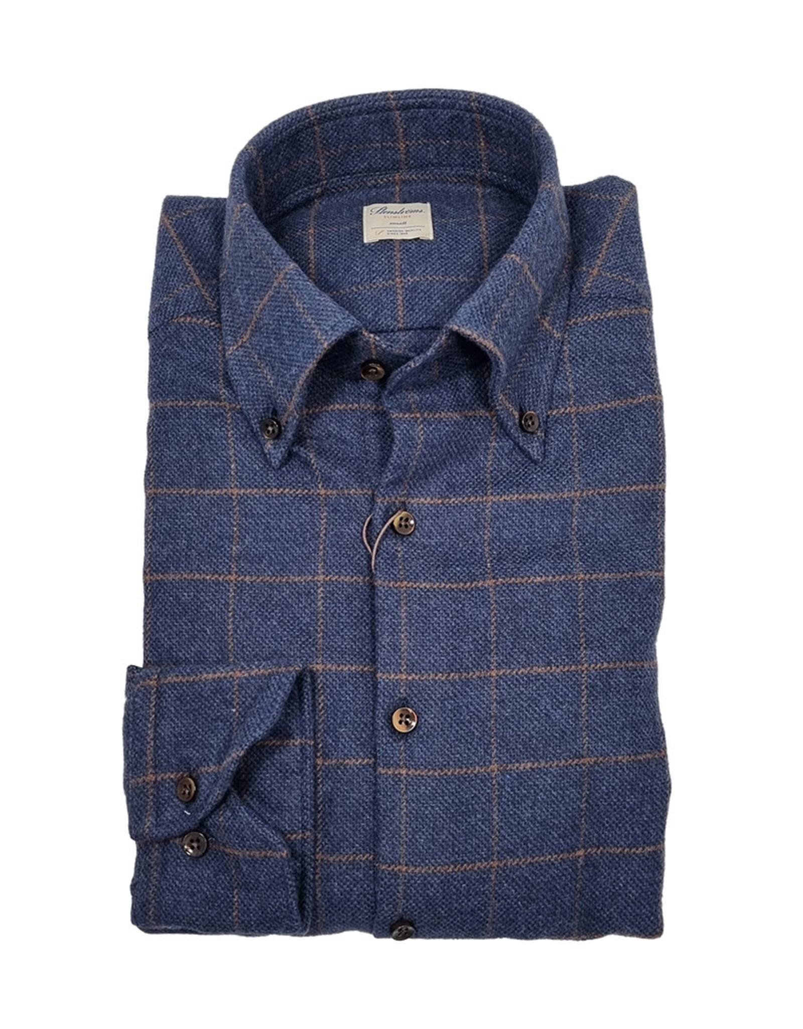 Stenströms Stenströms shirt blue check Slimline 712261-8863/183