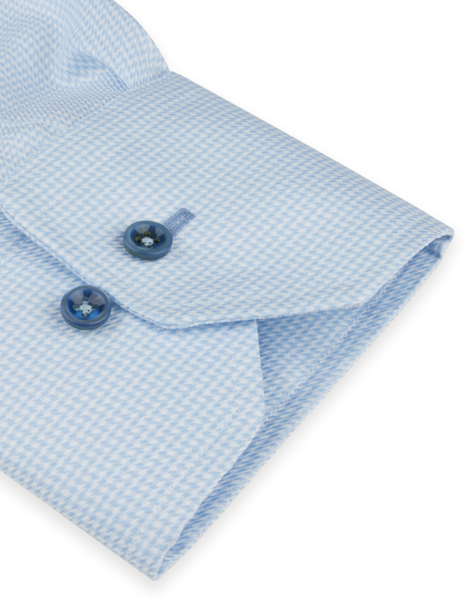 Stenströms Stenströms shirt light blue houndstooth Fitted body  616751-1950/100