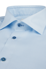 Stenströms Stenströms shirt light blue houndstooth Fitted body  616751-1950/100