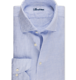 Stenströms Stenströms shirt light blue houndstooth linen Slimline