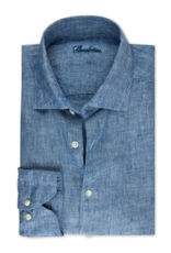 Stenströms Stenströms hemd blauw linnen Slimline 774721-7970/150
