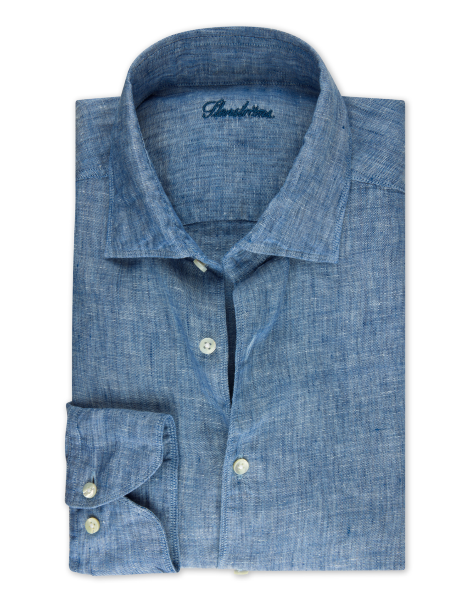 Stenströms Stenströms hemd blauw linnen Slimline 774721-7970/150