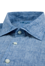 Stenströms Stenströms hemd blauw linnen Slimline 774721-7970/150