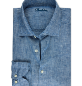 Stenströms Stenströms hemd blauw linnen Fitted body