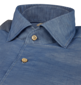 Stenströms Stenströms hemd blauw katoen-linnen Slimline