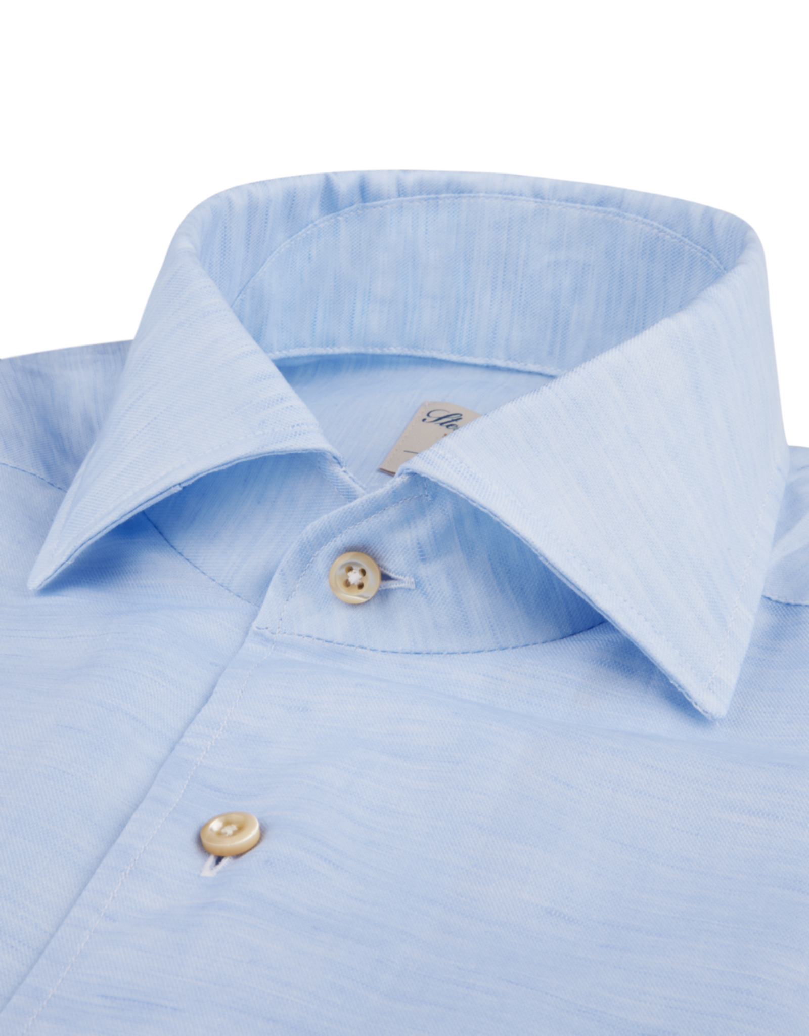 Stenströms Stenströms hemd light blue cotton-linen Fitted body 61250-8700/100