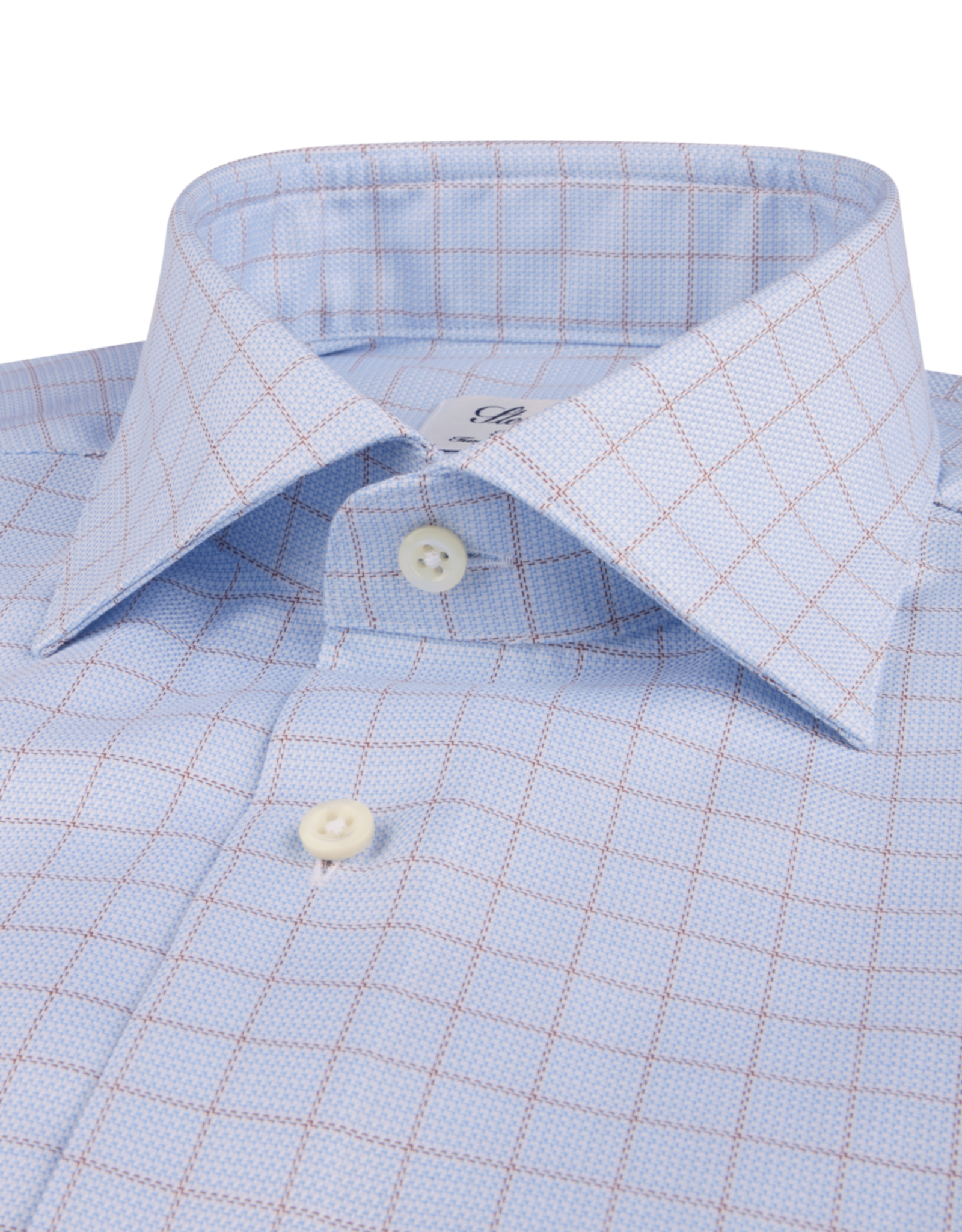 Stenströms Stenströms hemd light blue check Fitted body 602711-8920/273
