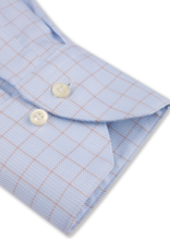 Stenströms Stenströms hemd lichtblauw ruit Slimline 702711-8920/273