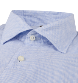 Stenströms Stenströms shirt blue houndstooth linen Fitted body