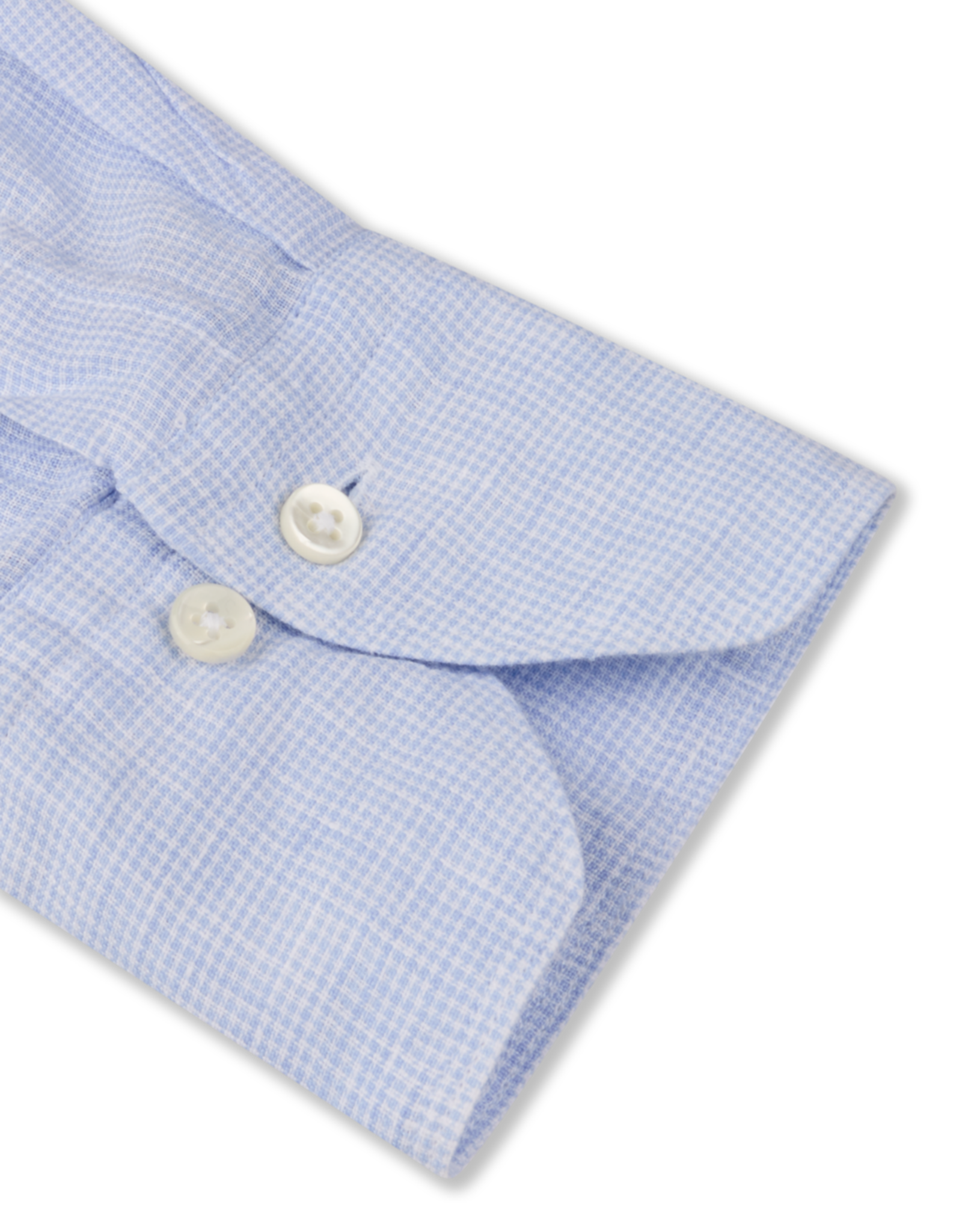 Stenströms Stenströms shirt blue houndstooth linen Fitted body 675721-8994/103