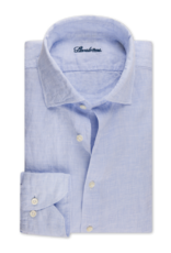 Stenströms Stenströms shirt blue houndstooth linen Fitted body 675721-8994/103