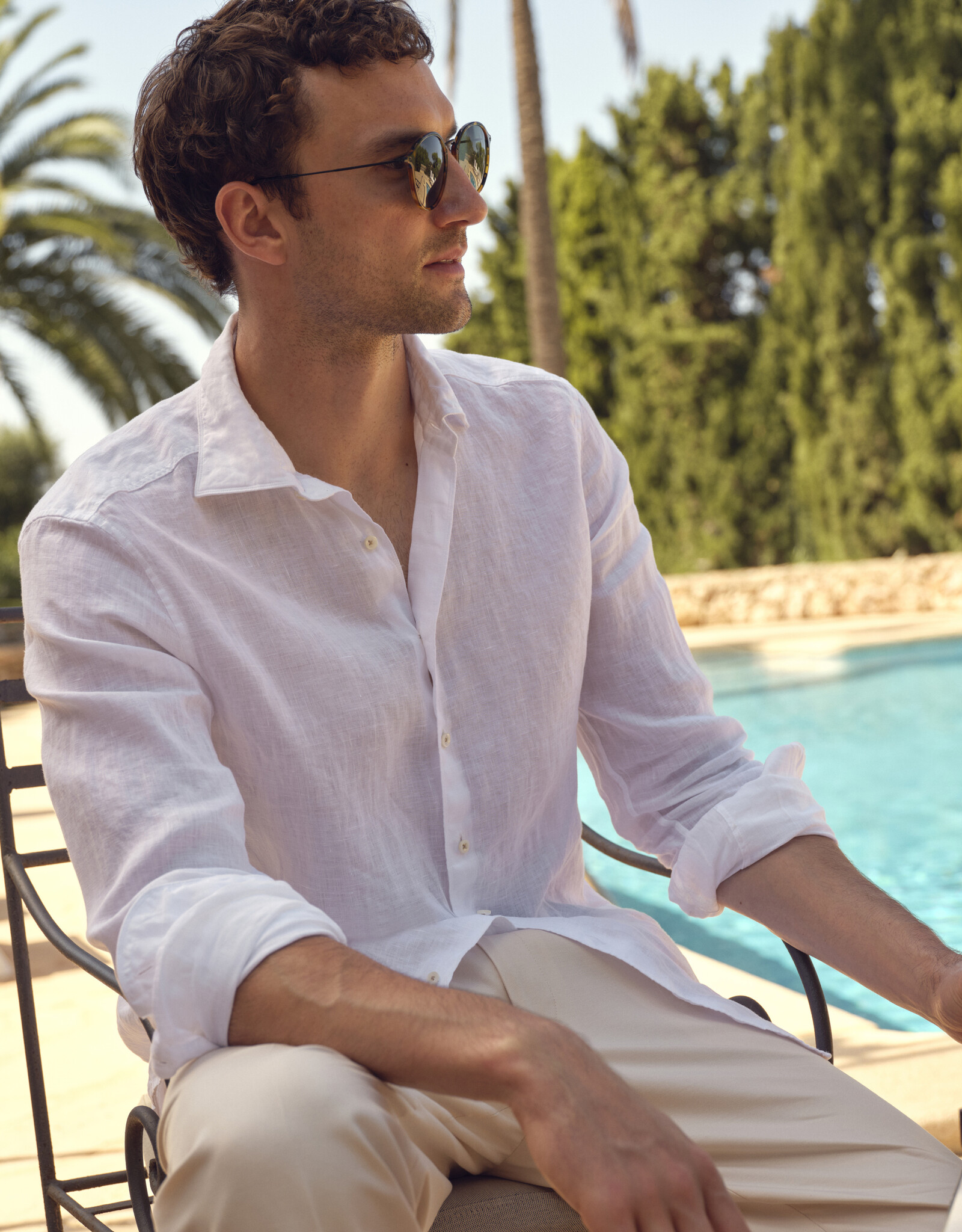 Stenströms Stenströms shirt linen white Slimline