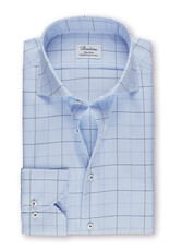 Stenströms Stenströms shirt light blue check Fitted body 612111-7935/103