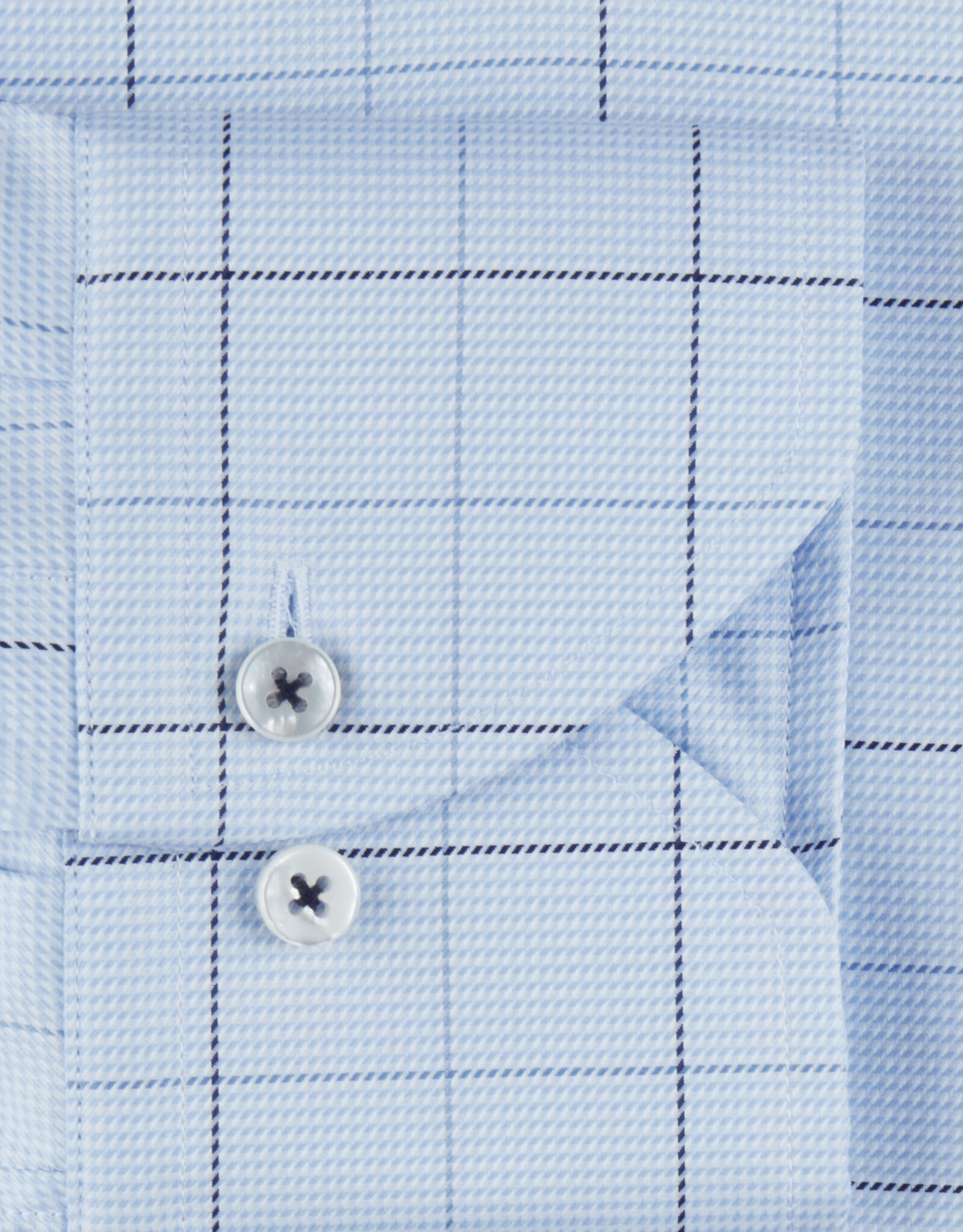 Stenströms Stenströms shirt light blue check Fitted body 612111-7935/103