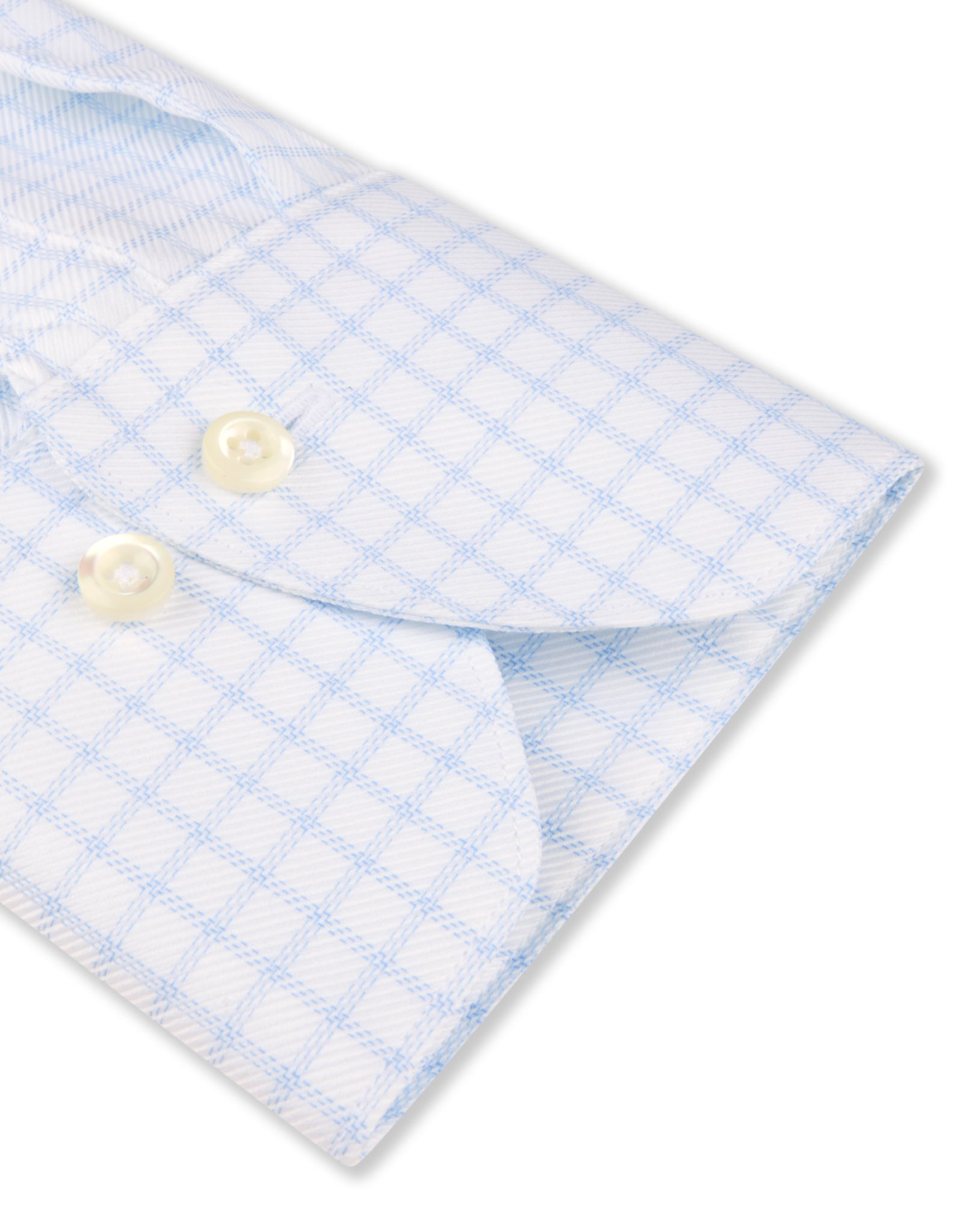 Stenströms Stenströms hemd wit-blauw ruit Fitted body 602791-8911/103
