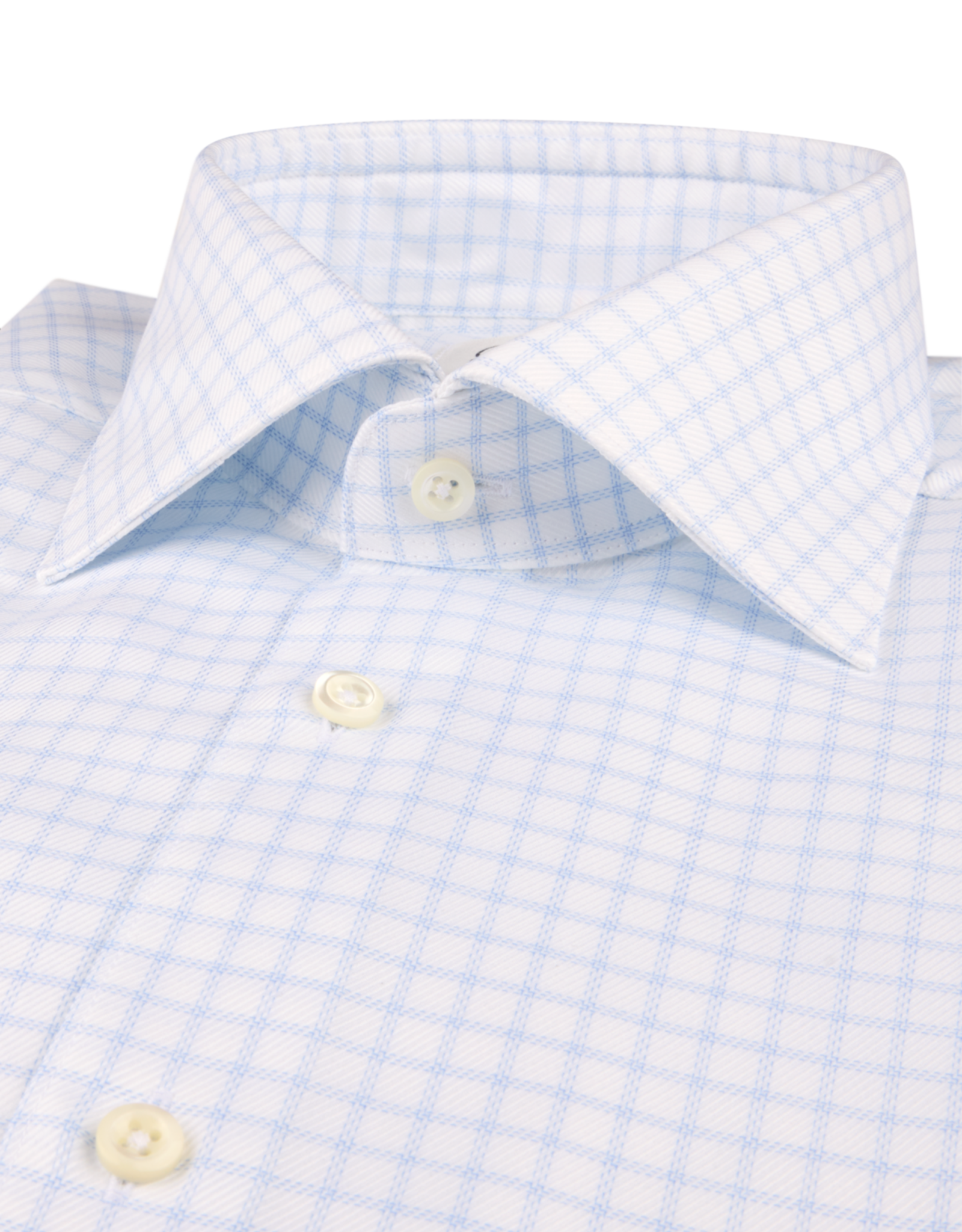 Stenströms Stenströms hemd wit-blauw ruit Fitted body 602791-8911/103