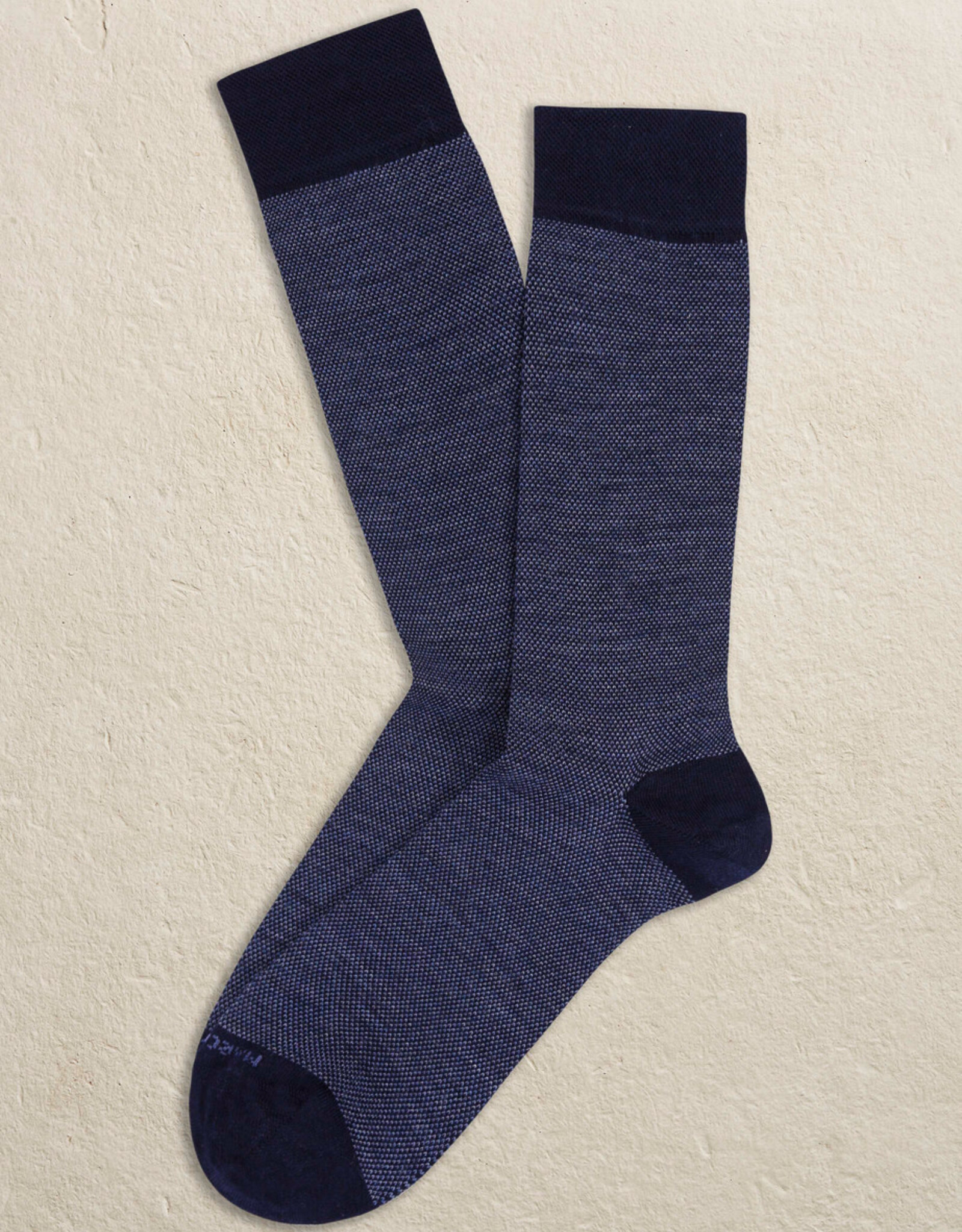 Marcoliani Marcoliani sokken blauw birdseye 4060T/001