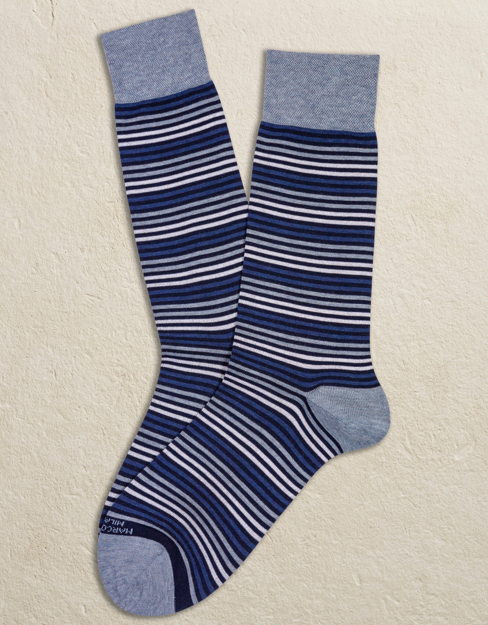 Marcoliani Marcoliani socks simple stripe navy  4735T/258 41-45