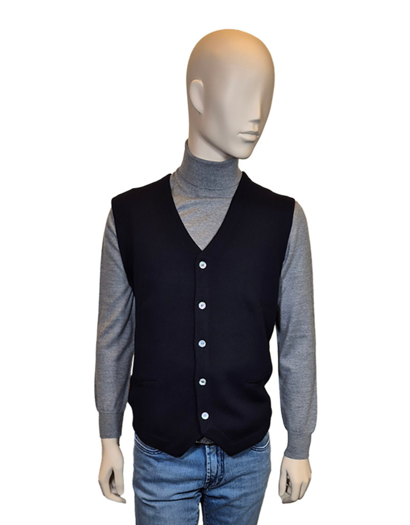Gran Sasso Sandmore's waistcoat merino wool blue 14252/598 M: 56170
