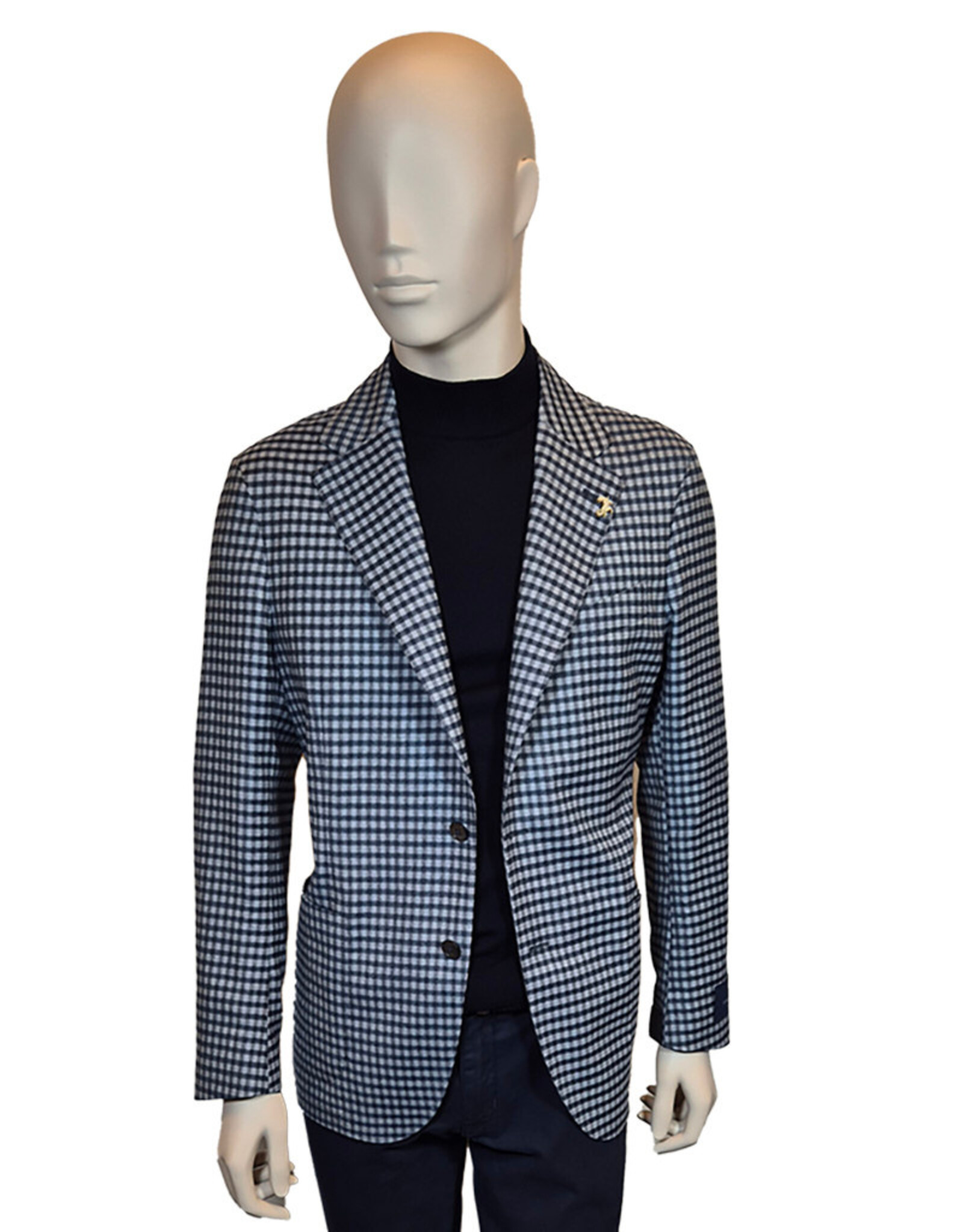 Tombolini Tombolini vest blauw ruit ILVR/Q727 G116