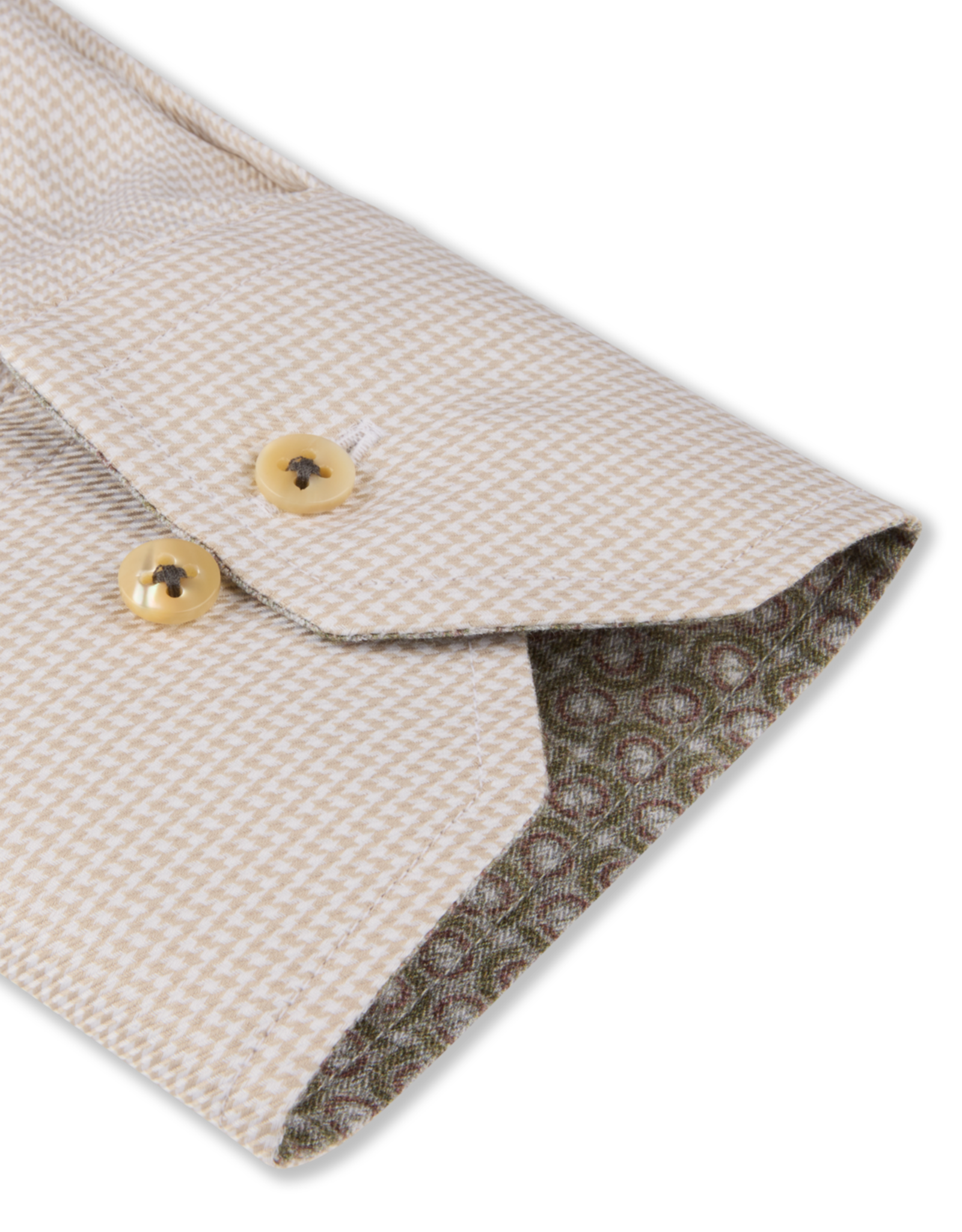 Stenströms Stenströms shirt beige houndstooth Regular 684751-0659/210