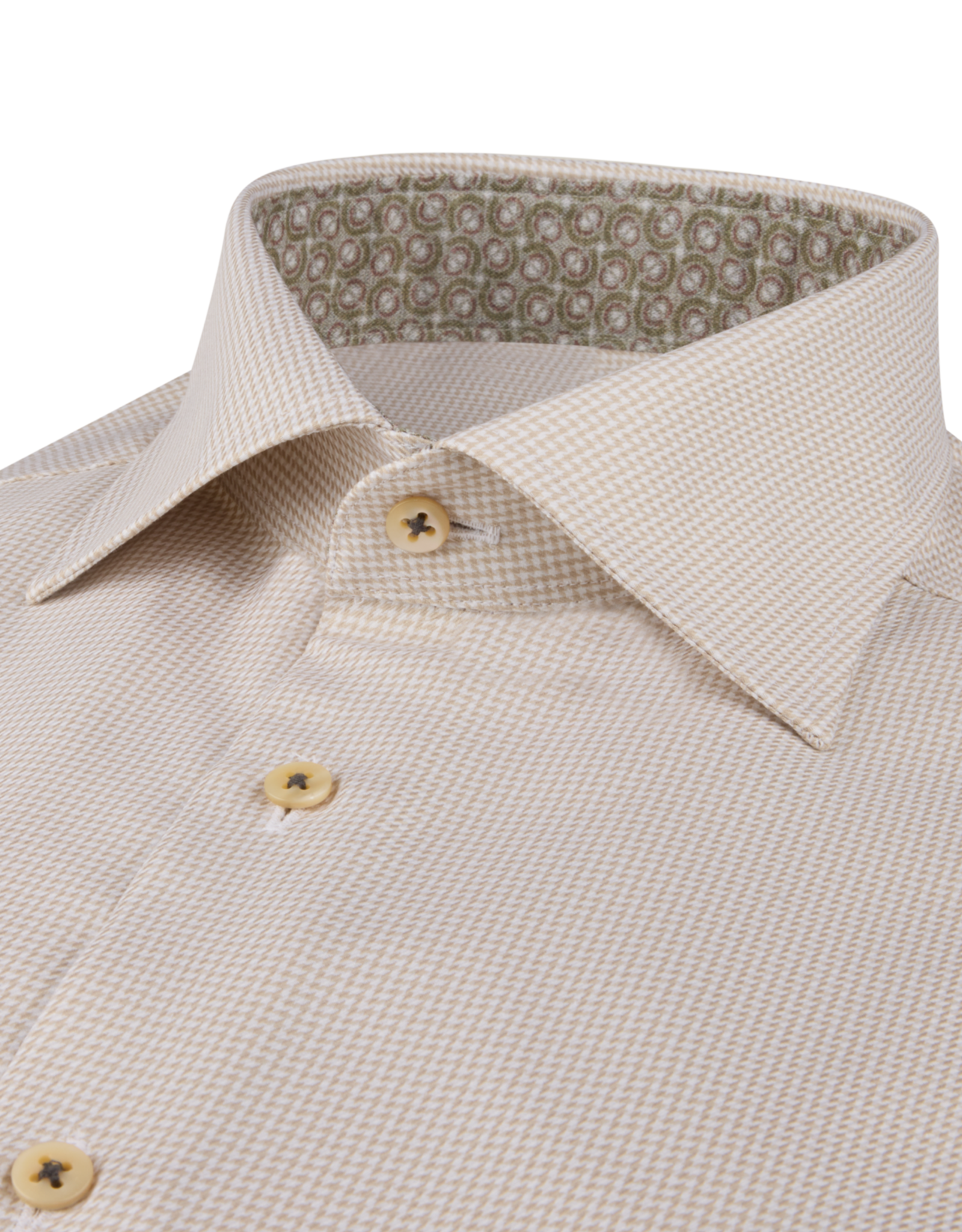 Stenströms Stenströms shirt beige houndstooth Regular 684751-0659/210