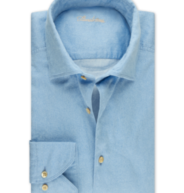 Stenströms Stenströms shirt flannel light blue Slimline
