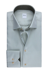 Stenströms Stenströms shirt green houndstooth Regular 684751-0659/410