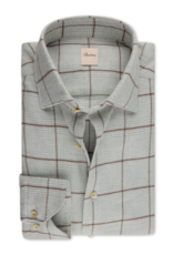 Stenströms Stenströms hemd flanel grijs ruit Slimline 712711-9043/313