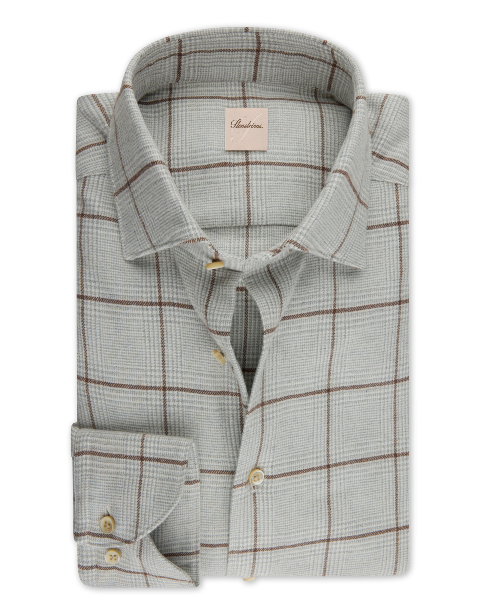 Stenströms Stenströms hemd flanel grijs ruit Slimline 712711-9043/313