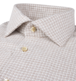 Stenströms Stenströms shirt flannel beige check Slimline 712711-9036/233