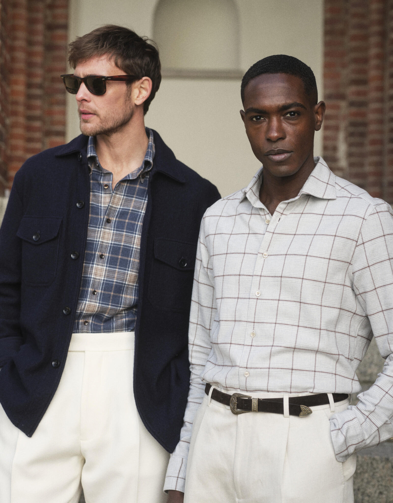Stenströms Stenströms shirt flannel grey check Regular  612711-9043/313