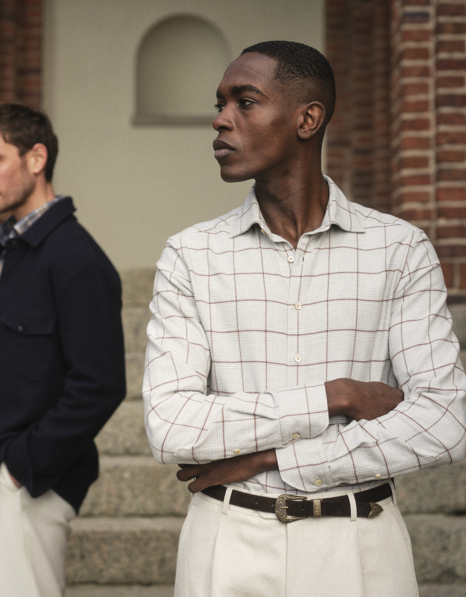 Stenströms Stenströms shirt flannel grey check Regular  612711-9043/313