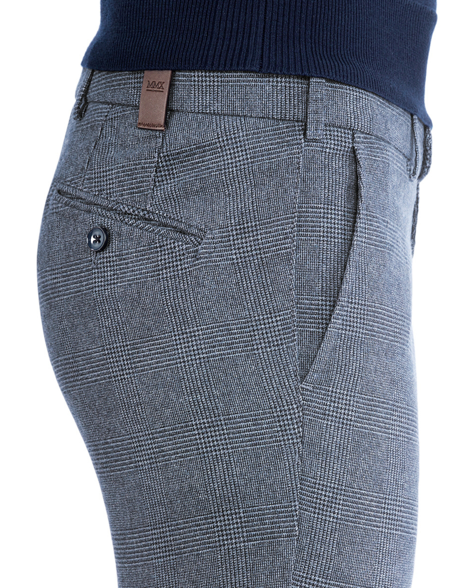 MMX MMX trousers cotton blue check Leo