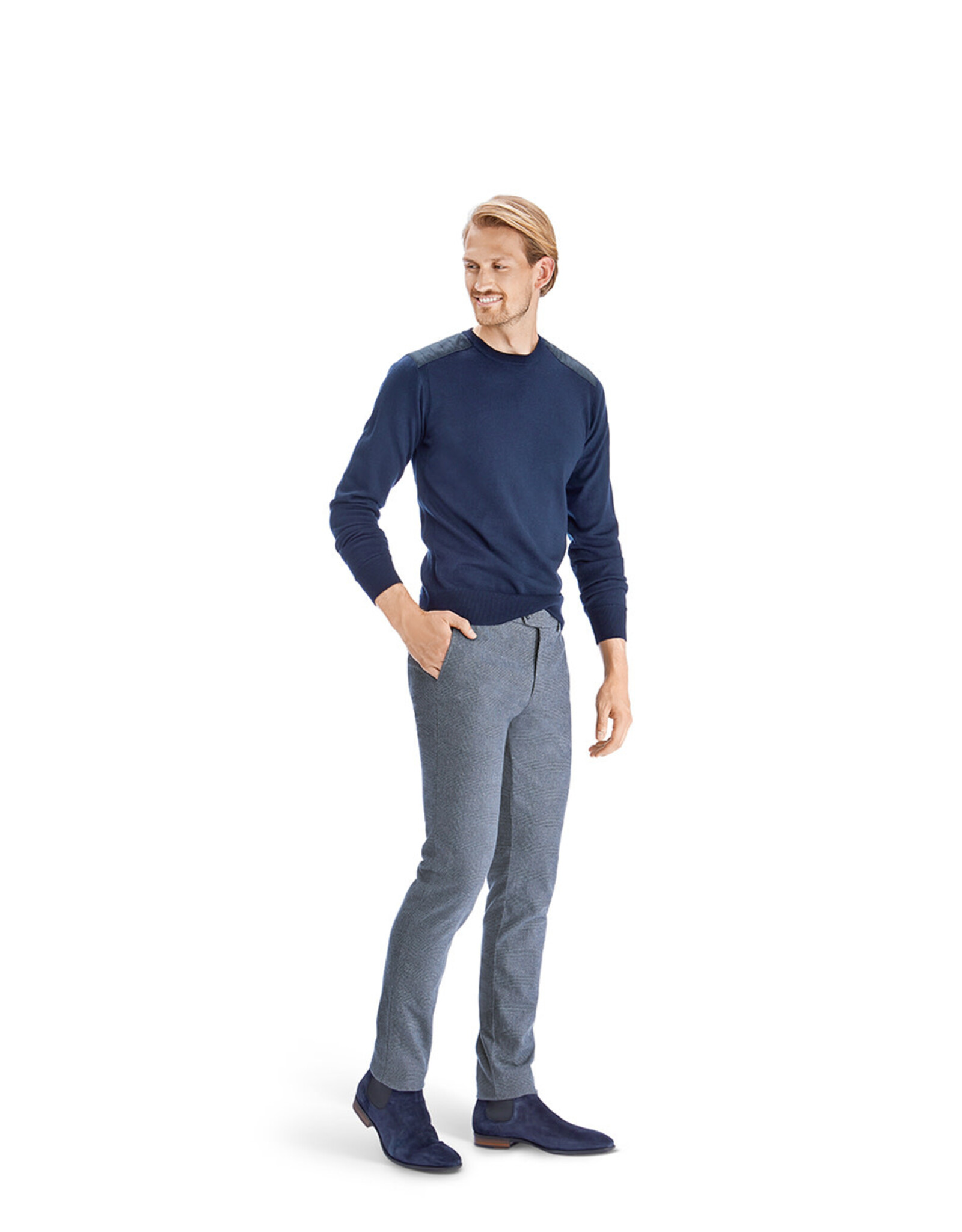 MMX MMX trousers cotton blue check Leo