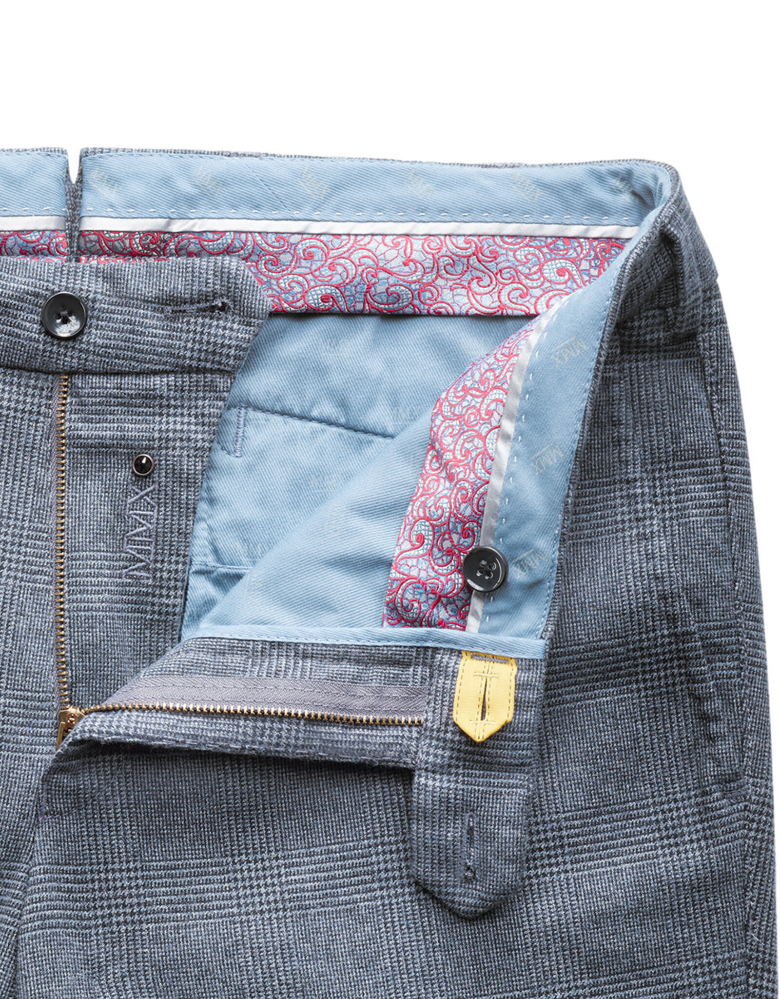 MMX MMX broek katoen blauw ruit Leo 7593/17