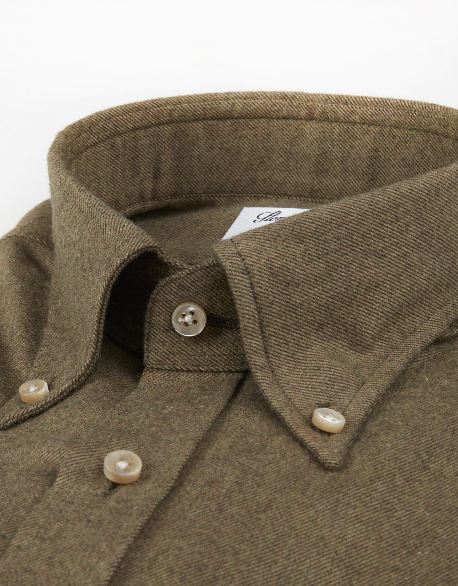 Stenströms Stenströms shirt flannel green Slimline 712261-7635/410