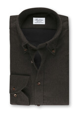 Stenströms Stenströms shirt flannel brown Slimline 712261-7635/280