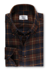 Stenströms Stenströms hemd bruin-blauw Slimline 712261-8222/273