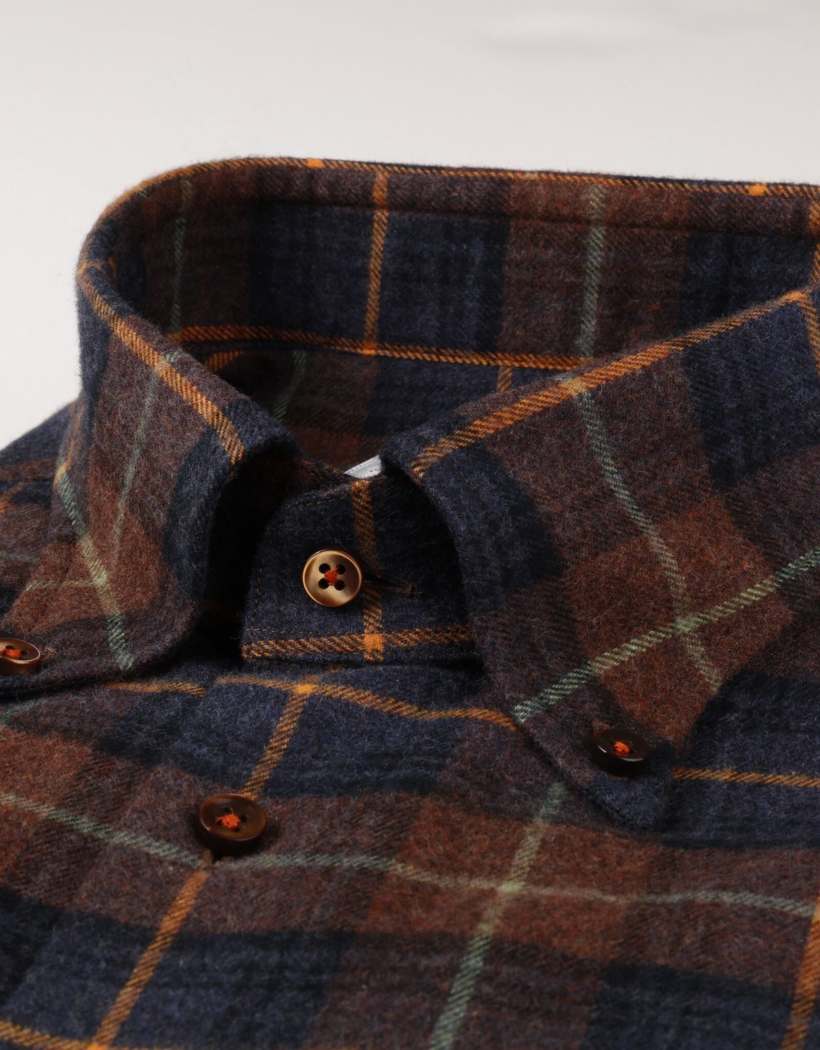 Stenströms Stenströms hemd bruin-blauw Slimline 712261-8222/273